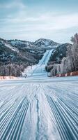 Breathtaking Winter Ski Slope in Snowy Mountains photo