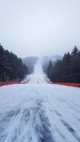 Snowy Ski Slope in a Winter Wonderland photo