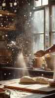 Artisan Bread Making Process in a Cozy Kitchen photo