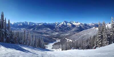 Snowy Mountain Scenery Winter Ski Resort Landscape photo