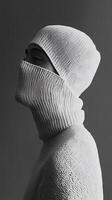 Close-up Fashion Portrait of a Person in a Knitted Sweater photo
