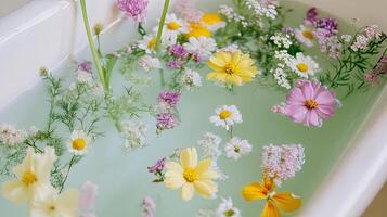 Floral Bath Arrangement - Relaxing Spa Vibes photo