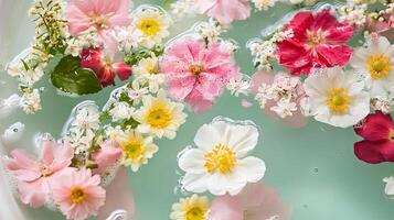 Floral Arrangement in Water - A Relaxing Scene photo