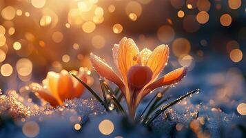 Spring Flower in Winter's Embrace photo