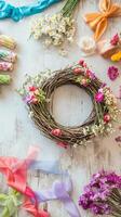 Spring Floral Wreath Crafts photo