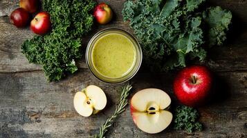 Delicious Apple and Kale Smoothie - A Healthy and Nutritious Drink photo