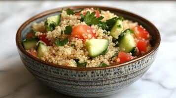 Quinoa Salad with Tomatoes and Cucumbers photo