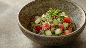 Vibrant Quinoa Salad in a Rustic Bowl photo