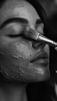 Intriguing Facial Mask Application photo