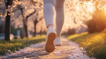 Springtime Stroll Through Blooming Trees photo