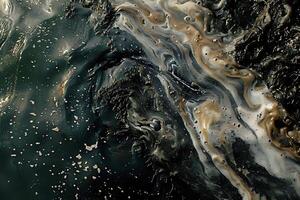 Abstract Dark and Light Swirls. An Exploration of Fluid Dynamics and Textural Contrast, Evoking a Sense of Depth and Mystery in Organic Forms, Featuring a Visually Striking Composition. photo