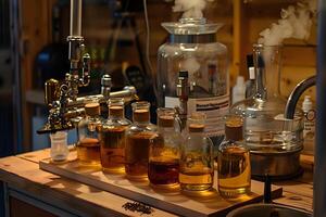 Distilling Essential Oils. A Step-by-Step Guide to Extraction and Purification of Aromatic Compounds from Botanical Sources using Laboratory Equipment, with Detailed Explanation of the Process photo