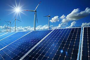 Harnessing Wind and Sun. Exploring Sustainable Energy Solutions for a Brighter Future. Clean Energy Revolution. Powering Tomorrow with Renewable Resources photo