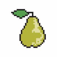 Pear pixel art, pixel art illustration of pear vector