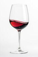 Elegant red wine glass showcasing rich color and fine clarity in minimalist setting photo