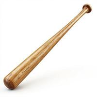 Classic wooden baseball bat showcased against a plain background with polished finish photo