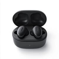 Premium wireless earbuds in sleek charging case designed for optimal sound experience and convenience photo