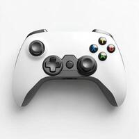 White gaming controller on a light background showcasing its design and functionality photo
