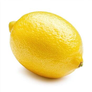 brillante amarillo limón descansando en un blanco fondo, exhibiendo sus vibrante textura y natural brillar para culinario usos foto