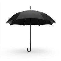 Black umbrella with curved handle designed for rain protection during stormy weather conditions photo