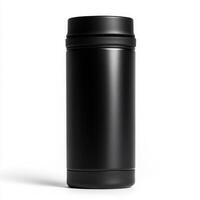 Sleek black insulated travel mug perfect for coffee or tea on the go photo