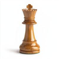 Elegant wooden chess king piece stands alone on a neutral background showcasing fine craftsmanship and detail photo