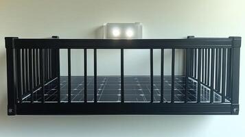Stylish black storage crate offers efficient organization while enhancing modern decor in any room photo