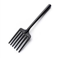 sturdy black garden fork with five tines, perfect for digging and aerating soil. Ideal for gardening enthusiasts and outdoor activities photo