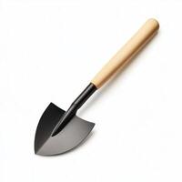 sturdy garden hoe with sharp blade and wooden handle, perfect for digging and cultivating soil photo