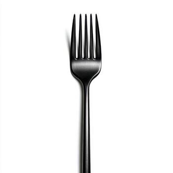sleek black fork with modern design, perfect for elegant dining photo
