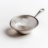 sleek stainless steel sieve with fine mesh design, perfect for straining photo