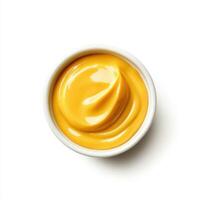 Creamy honey mustard sauce in white bowl, perfect for dipping and drizzling photo