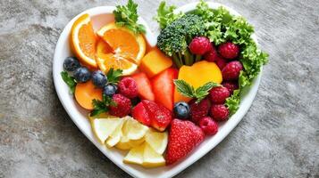 Heart-Shaped Nutritional Food for Health photo