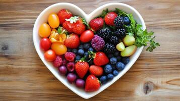 Heart-Shaped Dish for Nutritional Food Choices photo