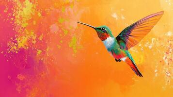 Vibrant Hummingbird in Action A Stunning Display of Nature's Beauty photo