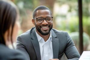 Professional Legal Consultant Guiding Clients Through Important Documents and Contracts photo