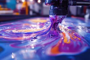 Captivating Flow of RGB Paint Showcasing Vivid Colors for Artistic and Creative Projects photo