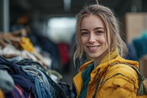 Social Worker Promotes Clothing Donation Initiative for Community Support and Engagement photo