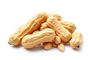 Peanuts isolated on white background photo