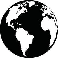 Earth Silhouette in Monochrome Design vector