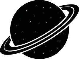 Saturn Silhouette in Elegant Minimalism vector