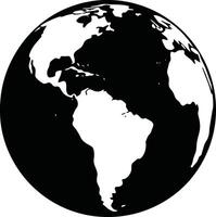 Minimalistic Earth Silhouette Black and White vector