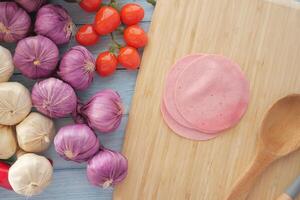 Utilizing Colorful Ingredients for Preparing a Delicious Meal and Dish photo