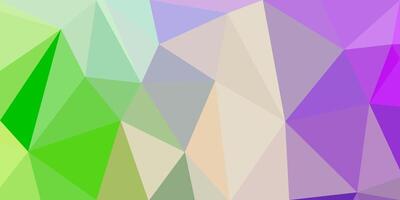 Soft pastel geometric pattern with triangular shapes in green, purple, and beige tones, forming a gradient-like, low-poly abstract design. vector