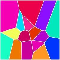 A vibrant abstract composition featuring irregular, multicolored polygons. The overlapping shapes create a sense of depth and energy. vector