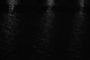 Reflections of whitelights on water in the night. photo