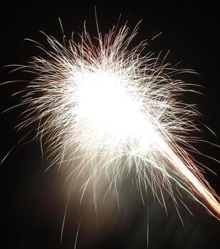 Fireworks on pure black background - can easily be set on a custom background. photo