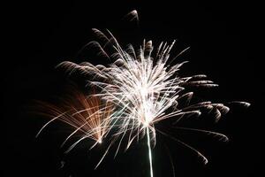 Fireworks on pure black background, can easily be set on custom background photo