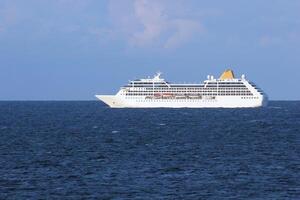 Generic passenger ferry in open waters. photo