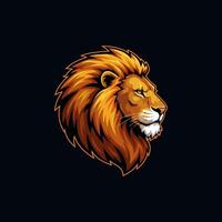A stylized illustration of a lions head in profile view showcasing its powerful and majestic nature. vector
